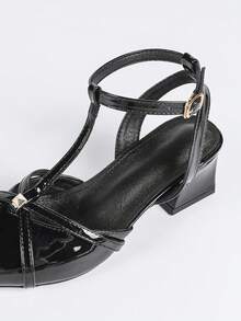 Women's High Heel Mary Jane Pumps, Fashion Casual Slip-On Backless Sandals - Black - View 8