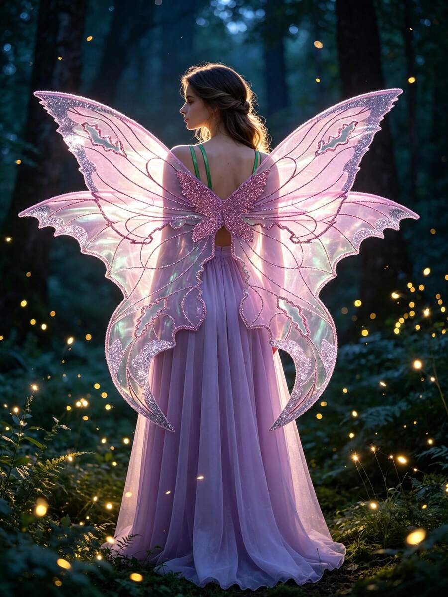 Adult Fairy Tale Costume, With Colorful Butterfly Wings, Is Perfect For Halloween Costume Changes, Themed Parties And Stage Performances. - Multicolor - View 1