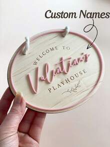 Personalized Wooden Children's Room Sign | Customized Game Room Decor | Name Plate | Role Play Room Sign - Multicolor - View 4