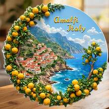 Amalfi Lemon Grove Cliffside Villas And The Sapphire Sea Magnet Where The Coast Wears A Crown Of Citrus Keepsake For All Metal Surfaces Throughout The Home - A - View 6