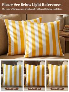 1/2pcs Striped Pattern Pillowcase (No Filling), Cushion Cover, Decorative Pillowcase, Single-Sided Print, Multi-Functional, Breathable, Anti-Pilling, Comfortable, Machine Washable, Suitable For Sofa And Car Pillows, Room Decor, Autumn Decor, Home Decor, Autumn Decor - Multicolor - View 8