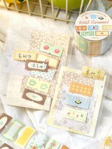 Jilu Xin's Lovers Afternoon Tea Movement Series Writable Tape, Minimalist Salt-Style Plaid Planner Background Sticker - A - View 6