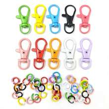 110/330/660pcs Mixed Color Iron Split Rings And Zinc Alloy Rotating Lobster Clasp Hooks, Colorful DIY Handmade Accessories, Suitable For Handicrafts And Keychain Making Projects - Multi-color - View 3