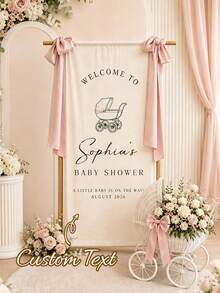 Banner Selamat Datang Baptisan yang Disesuaikan, Papan Nama Baptisan yang Dipersonalisasi, Teks yang Dapat Disesuaikan, Latar Belakang Banner Baptisan yang Dipersonalisasi, Cocok untuk Dekorasi Pesta, Cocok untuk Pengungkapan Jenis Kelamin Bayi, Banner Kain yang Dipersonalisasi, Penggunaan di Dalam dan Luar Ruangan - MultiWarna - View 4