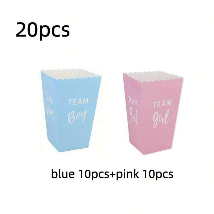 40pcs Gender Reveal Party Popcorn Boxes, Decorative Tableware Mini Popcorn Boxes, Baby Shower Decor, Gender Announcement, Boy Or Girl Baby Shower Home Decor Gift, Easter Gift, Party Decor, Birthday Decor, Birthday Supplies - Multicolor - View 18