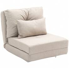 Schlafsofa/Sessel, 1-Sitzer mit 1 Kissen und verstellbarer Rückenlehne, beige - Verschiedenfarbig - Übersicht 1