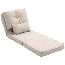 Schlafsofa/Sessel, 1-Sitzer mit 1 Kissen und verstellbarer Rückenlehne, beige - Verschiedenfarbig - Übersicht 2