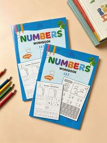32-Page Digital Cognition Practice Book, School Teaching Tracing Book, Pen Control Training Tracing Book, Number Writing Calligraphy Notebook, School Stationery, Learning Supplies, Student Reward Coloring Book, Learning Math Numbers 0 To 112, Suitable For Preschool To Primary Transition Daily Handwriting Practice, Back To School Essential - Multicolor - View 2