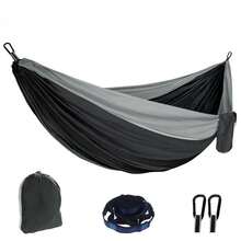 Lightweight Breathable Nylon Hammock, Durable Portable Hammock, Ideal Outdoor Camping Travel Backyard Essential Gift - A - View 14