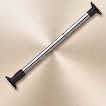 Black & White Anti-Slip Rubber End Caps, Rotating Adjustable Length To Fit Different Spaces, Tool-Free Quick Installation, Home Curtain Hanging & Laundry Drying Storage Gadget, Modern Minimalist Style Versatile - View 9