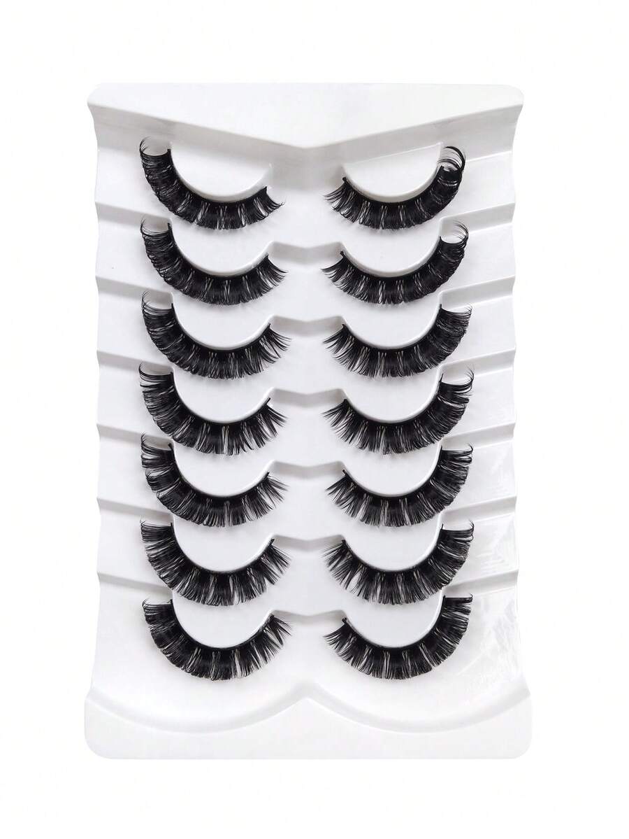 7 Pairs Cross-Style Fashion 3D Curly Russian Style Full Strip False Eyelashes