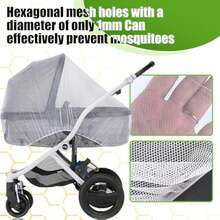 Moustiquaire Poussette Universelle, Capote Cosy pour Moustiquaire Lit Bébé, Protection Anti Insectes pour Landau, Lit Parapluie - blanc - Voir 4