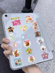 50PCS,Cute Animals Mobile Phone Stickers,PVC Material,Creative And Aesthetic Design Sticker,Suitable For Mobile Phone Cases, Tablets, Laptops, Suitcases, Cars, Notebooks, Helmet, Guitar, Skateboard, Storage Box,Computer,Earphone Case - Multicolor - View 6