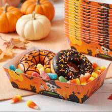 12/24pcs Nampan Kertas Sekali Pakai Halloween, Piring Saji Motif Tengkorak, Kotak Makanan Penutup, Kotak Camilan, Peralatan Makan Pesta Halloween, Cocok Untuk Camilan, Popcorn, Makanan Penutup, Acara Kumpul-kumpul, Penggunaan Halloween - Mudah Dilipat dan Dirakit - MultiWarna - View 4