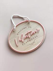 Personalized Wooden Children's Room Sign | Customized Game Room Decor | Name Plate | Role Play Room Sign - Multicolor - View 2