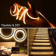 5V Battery Box Connected COB LED Strip, 1USB COB High Density LED Strip - 3 Colors Optional, Dimmable Flexible, Suitable For Under Cabinet, Bedroom, Mirror, Kitchen And Backlight Lighting (Battery Not Included) - Multicolor - View 5