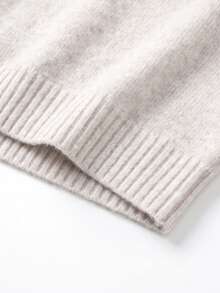 Women's Preppy Half-Zip Collared Knit Vest, Sleeveless Soft Loose Fit Pullover Vest, Casual Layering Sweater For Autumn/Winter - Apricot - View 8