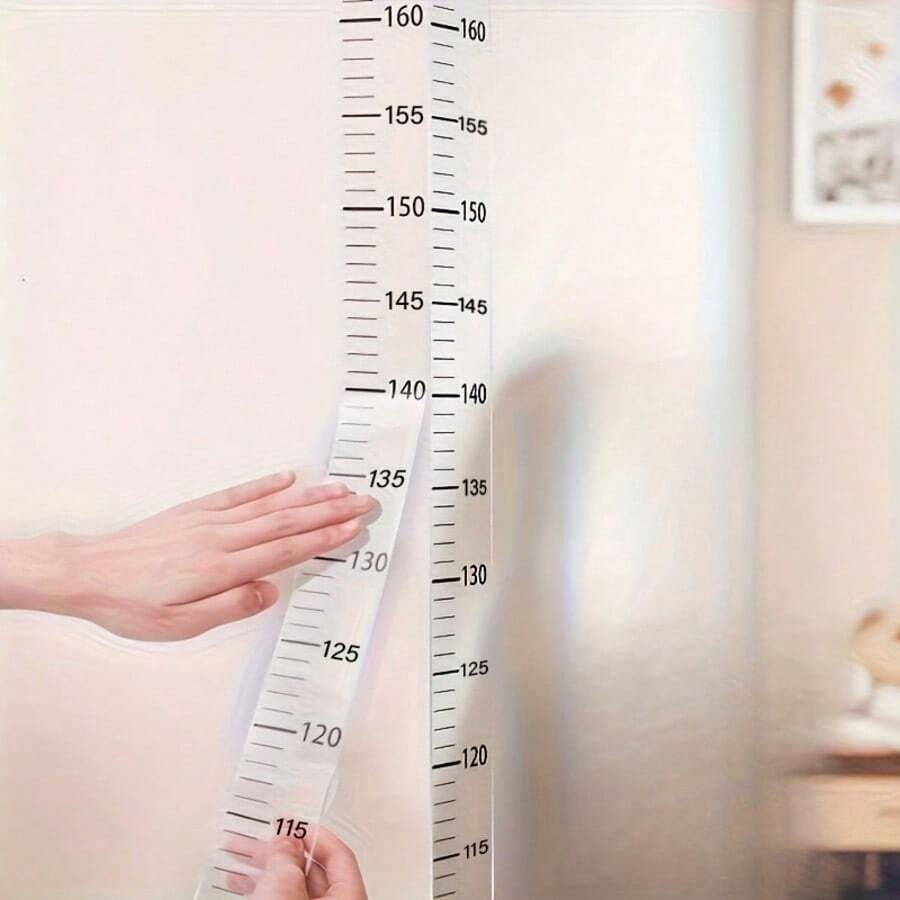 200cm Height Wall Sticker, Removable Self-Adhesive No Residue PC/PVC Material, Matte Writable Growth Chart, Crystal Decoration, Suitable For Nursery Bedroom Playroom Decor, Metric Home Height Tracker, Housewarming Gift - Multicolor - View 1