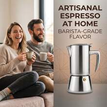 Crystals Stainless Steel Moka Pot Stovetop Coffee Maker - Silver - View 7
