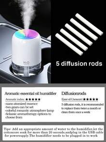 Pelembap Udara Mini untuk Mobil 200ml, Pelembap Udara Kabut Dingin Portabel dengan Lampu Ambient RGB, Pelembap Udara Ringkas untuk Tempat Gelas, Dilengkapi dengan 1 Botol Minyak Esensial untuk Meningkatkan Aroma Mobil, Cocok untuk Mobil, Kantor, Kamar Tidur, Perjalanan, Rumah, dan Ruang Pribadi - silinder - View 20