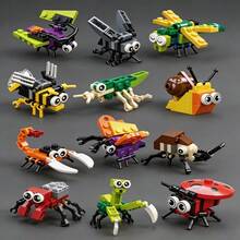Youleli 12Pcs Kids Cartoon Animal Building Blocks Set, Educational DIY Interlocking Blocks Puzzle Game Toy, Assembly Construction Toy, Birthday Christmas Gift For Children - Multicolor - View 7
