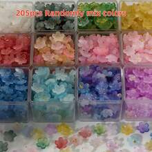 205 buah manik-manik 3D Bunga Persik 12mm, 12 warna campuran, manik-manik lubang besar untuk pembuatan perhiasan DIY. - Manik-manik Bunga Persik - View 14