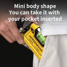 1pc Mini Magnetic Spirit Level, 10cm Aluminum Alloy Portable Bubble Level Ruler, High Precision 0.5mm/M Shock‑Resistant Measuring Tool With Carabiner For DIY Home Repair - Spirit Level - View 6