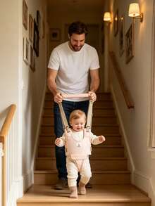 Grow-With-Me Baby Walking Harness All Seasons Adjustable Straps Breathable Mesh Anti-Fall Toddler Walking Assistant Stand Training Belt - Baby Pink - View 2