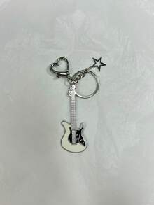 Mini Guitar Keychain, Car Key Accessory, Musical Instrument Theme Keychain, Bag Charm, Fashion Daily Travel Accessory, Gift - Multicolor - View 13