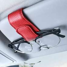 Car Sun Visor Glasses Holder - Magnetic Buckle Leather Material, One-Hand Operation, Non-Destructive Installation, Suitable For All Car Models, Car Interior Glasses Holder And Card Holder - Eyeglasses Clip - View 13
