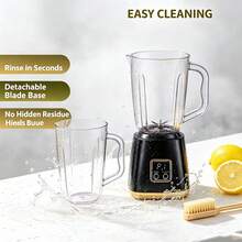 Wireless Portable Blender, 1500mAh Lithium Battery, USB Rechargeable Electric Juice Cup With 3 Speed Modes, Multifunctional Fresh Juice Milkshake Machine, Travel Camping Outdoor Home Kitchen Mini Fruit Blender For Household Use - Multicolor - View 6