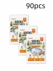 1 Box 30pcs Socks Laundry Sheets, Socks Cleaning Sheets, Hanging Design, Stain Removal, Antibacterial & Odor Removal, Disposable Portable Pack, Daily Essential, Home & Commercial Use, Machine & Hand Wash Compatible, Travel Use - Sock Laundry Sheets - View 12