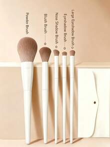 5/7/10/12pcs Makeup Brush Set Eyeshadow Brush Blade Brush Sickle Eyeliner Brush Powder Brush Makeup Tools Suitable For Beginners And Makeup Enthusiasts - Beige - View 13