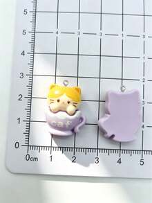 10/20/100 piezas Encantadores dijes de resina de gato crema DIY hechos a mano colgantes para llaveros accesorios para bolsos decoración - Multicolor - Ver 3