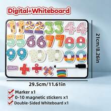 Magnetic Dry Erase Whiteboard Set With Animal Letter Magnets, Reusable Drawing Board, Water-Based Markers, 3 Random Combinations, Suitable For Home Creativity And Early Literacy Practice - Multicolor - View 5