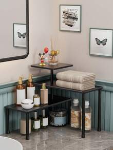 1pc Multi-Layer Corner Countertop Storage Rack, Multi-Functional Kitchen Spice Bottles, Tableware, Coffee Cups, Snacks And Bathroom Toiletries, Skincare Cosmetics Home Desktop Storage Rack, Kitchen Storage Rack - Multicolor - View 8
