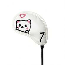 10pcs Golf Club Head Covers, Cute Cat Pattern, High Quality Golf Club Head Covers/Golf Club Covers/Iron Head Covers - White - View 7