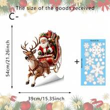1/3pcs Santa Claus Riding A Reindeer Sleigh Window Sticker, Double-Sided PVC Electrostatic Adsorption Window Sticker, Suitable For Living Rooms, Dining Rooms, Shops, Cafes, And Home Decoration. - Multicolor - View 10