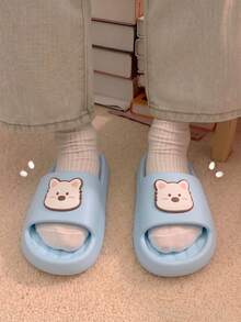 Summer New Cartoon West Highland Terrier Puppy Patch Design Fun Outdoor Slippers Home Indoor Fashion Printed Design Women's House Slippers - Baby Blue - View 2