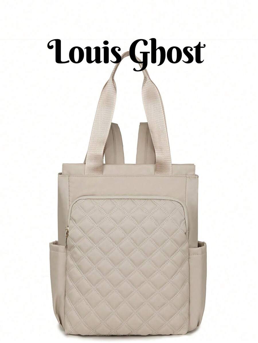 Mochila de gran capacidad de unicolor y multifuncional para mujer, mochila casual y minimalista para estudiantes, bolso de hombro de estilo universitario y sencillo, mochila multifuncional adecuada para la escuela, la universidad, la escuela secundaria, los desplazamientos, la oficina y otras ocasiones