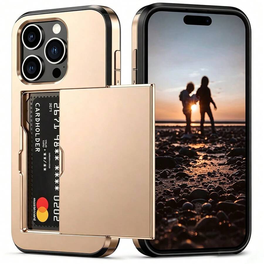 防震 2 合 1 PC 卡槽手機殼，相容 Apple 18 Pro Max 18 Pro 17 Pro Max 17 Pro 17e 16E 15 14 13 12 11 7 8 XR X/XS XS Max，相容 Galaxy S26 Ultra S25 Ultra A37 A57 A56 A55 A17 S25 FE S26 FE A14 A15 A16 A26 A36 A35 A25，亦相容 P30 P30 Pro，2 合 1 防震手機保護殼，附卡槽錢包設計