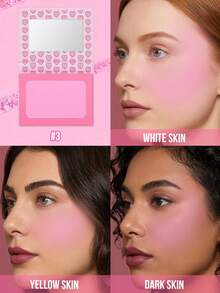 MISSLYN 1pc Playful Blush Powder, Silky Matte Finish, High Pigment Natural Glow Blush & Highlighter Palette, Lightweight Long-Lasting Face Makeup, Suitable For Travel, Y2K Party Makeup Beauty Gift, Powder Blush - #3 - View 6