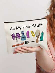 All My Hair Stuff Storage Box With Lid, Foldable Storage Box, Storage Box, Storage Box, Large Capacity, Book Organization, Holiday Gift, Office Organization, Under Bed Storage, Rental Home Organization, Can Be Used For Work, School, Dorm Storage, Back To School, Travel Essentials, Dorm Essentials, Wedding Bride Gift, Mother's Gift, Birthday Gift, Holiday Souvenir, Back To School Gift, Graduation Gift - Multicolor - View 6