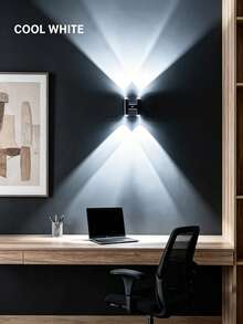 1pc Drill‑Free USB Rechargeable Wall Mounted LED Lamp, Black White Ambient Wall Sconce With 3‑Color Changing, Decor Lighting For Bedroom Living Room Hallway, Perfect Gift For Xmas Halloween Birthday Party - Multicolor - View 8