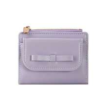 Korean Style Bowknot Short Wallet For Women, Minimalist PU Leather Multi-Card Slot Chain Coin Purse - Multicolor - View 10