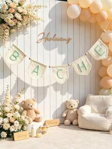 1pc Customized Lace Name Banner, Handmade Yarn Letter Hanging Decor, Suitable For Baby Room, Personalized Girl Decoration, Neutral Color Baby Room Wall Hanging, Personalized Felt Name Flag, Macaron Color Baby Room Decor, Sweet Style - Multicolor - View 7