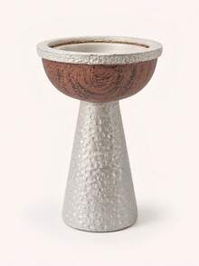 1pc Rustic Silver Hammered Candle Holder, Farmhouse Style Living Room Dining Room Fireplace Tabletop Decor Centerpiece - Silver - View 10