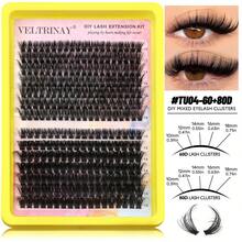 266/280 Pcs Fluffy Lash Clusters 30-80D Voluminous Cluster Lashes Natural Look DIY Lashes Curly Wispy Individual Lashes Soft Multi-Layer 3D False Eyelashes For Daily&Party, Performance, Festival, Halloween Day Makeup - Beginner Friendly - View 8