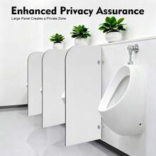 YUNRUX Waterproof Fire‑Retardant Urinal Divider, 15.75*35.43In Privacy Screen, Pre‑Drilled Holes For Simple Wall Installation - White 1pc - View 8