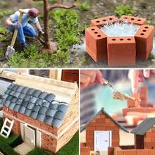 50/100/150pcs Mini Red Clay Wall Brick Model, 1:16 Scale Miniature Bricks, Suitable For DIY Garden Decoration, Fairy Garden Micro Landscape, Patio And Outdoor Craft Accessories - A - View 5